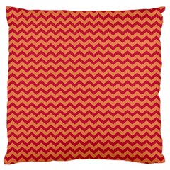 Chevron Wave Red Orange Standard Flano Cushion Case (two Sides) by Mariart