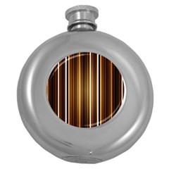 Brown Line Image Picture Round Hip Flask (5 Oz) by Mariart