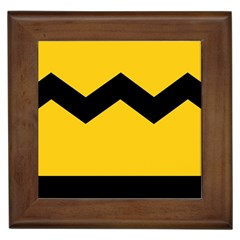 Chevron Wave Yellow Black Line Framed Tiles