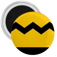 Chevron Wave Yellow Black Line 3  Magnets