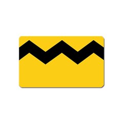 Chevron Wave Yellow Black Line Magnet (name Card) by Mariart