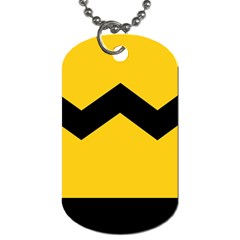 Chevron Wave Yellow Black Line Dog Tag (two Sides)