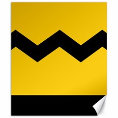 Chevron Wave Yellow Black Line Canvas 8  X 10  by Mariart