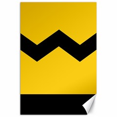 Chevron Wave Yellow Black Line Canvas 20  X 30   by Mariart