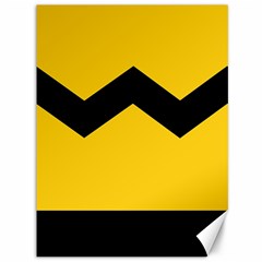 Chevron Wave Yellow Black Line Canvas 36  X 48   by Mariart