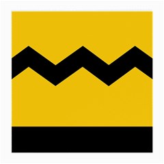 Chevron Wave Yellow Black Line Medium Glasses Cloth by Mariart