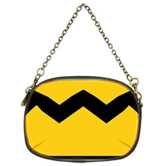 Chevron Wave Yellow Black Line Chain Purses (two Sides)  by Mariart