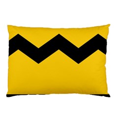 Chevron Wave Yellow Black Line Pillow Case by Mariart