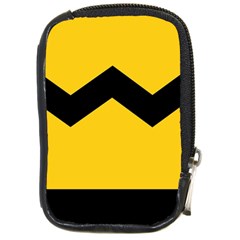 Chevron Wave Yellow Black Line Compact Camera Cases by Mariart