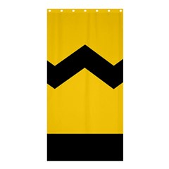 Chevron Wave Yellow Black Line Shower Curtain 36  X 72  (stall)  by Mariart