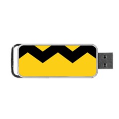 Chevron Wave Yellow Black Line Portable Usb Flash (one Side) by Mariart