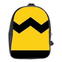 Chevron Wave Yellow Black Line School Bags (xl)  by Mariart