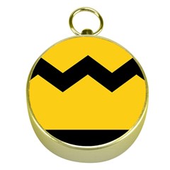 Chevron Wave Yellow Black Line Gold Compasses by Mariart