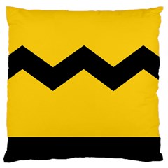 Chevron Wave Yellow Black Line Standard Flano Cushion Case (one Side) by Mariart