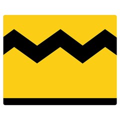 Chevron Wave Yellow Black Line Double Sided Flano Blanket (medium)  by Mariart