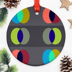 Circles Line Color Rainbow Green Orange Red Blue Ornament (round) by Mariart