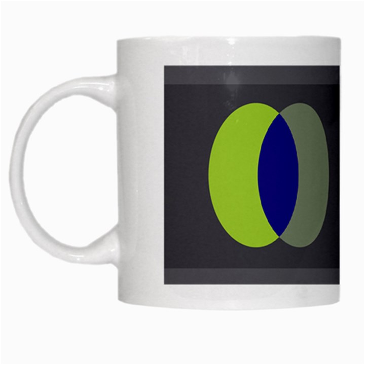 Circles Line Color Rainbow Green Orange Red Blue White Mugs