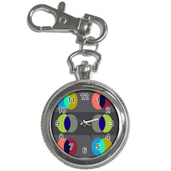 Circles Line Color Rainbow Green Orange Red Blue Key Chain Watches