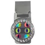 Circles Line Color Rainbow Green Orange Red Blue Money Clips (CZ)  Front