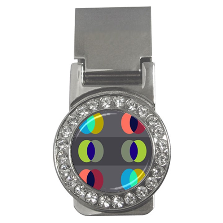 Circles Line Color Rainbow Green Orange Red Blue Money Clips (CZ) 