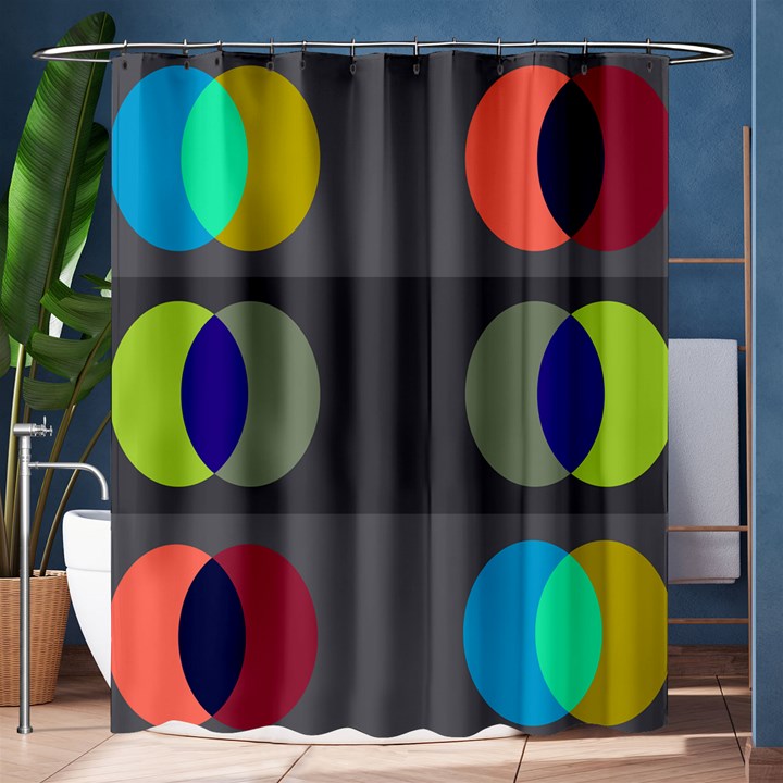 Circles Line Color Rainbow Green Orange Red Blue Shower Curtain 60  x 72  (Medium) 