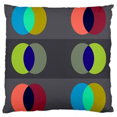 Circles Line Color Rainbow Green Orange Red Blue Large Cushion Case (two Sides) by Mariart