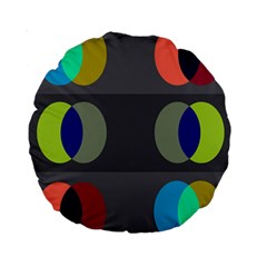 Circles Line Color Rainbow Green Orange Red Blue Standard 15  Premium Round Cushions by Mariart