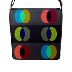 Circles Line Color Rainbow Green Orange Red Blue Flap Messenger Bag (l)  by Mariart