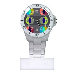 Circles Line Color Rainbow Green Orange Red Blue Plastic Nurses Watch by Mariart