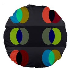 Circles Line Color Rainbow Green Orange Red Blue Large 18  Premium Flano Round Cushions by Mariart