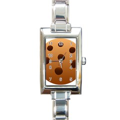 Cookie Chocolate Biscuit Brown Rectangle Italian Charm Watch by Mariart