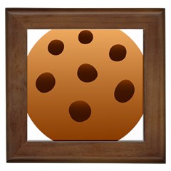 Cookie Chocolate Biscuit Brown Framed Tiles by Mariart