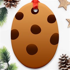 Cookie Chocolate Biscuit Brown Ornament (oval) by Mariart