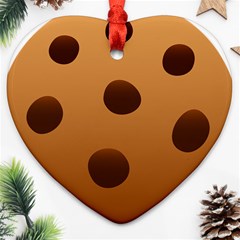 Cookie Chocolate Biscuit Brown Ornament (heart) by Mariart