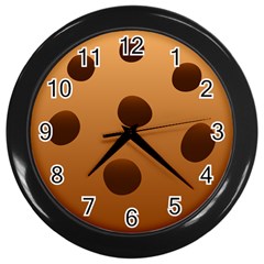 Cookie Chocolate Biscuit Brown Wall Clocks (black) by Mariart