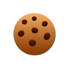 Cookie Chocolate Biscuit Brown Magnet 3  (round) by Mariart