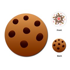 Cookie Chocolate Biscuit Brown Playing Cards (round)  by Mariart