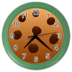 Cookie Chocolate Biscuit Brown Color Wall Clocks by Mariart