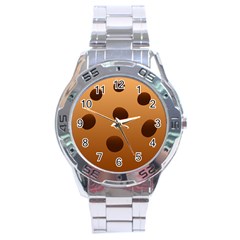 Cookie Chocolate Biscuit Brown Stainless Steel Analogue Watch by Mariart