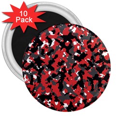 Bloodshot Camo Red Urban Initial Camouflage 3  Magnets (10 Pack)  by Mariart