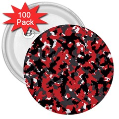 Bloodshot Camo Red Urban Initial Camouflage 3  Buttons (100 Pack)  by Mariart