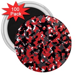 Bloodshot Camo Red Urban Initial Camouflage 3  Magnets (100 Pack) by Mariart