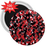 Bloodshot Camo Red Urban Initial Camouflage 3  Magnets (100 pack) Front