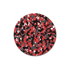 Bloodshot Camo Red Urban Initial Camouflage Magnet 3  (round) by Mariart