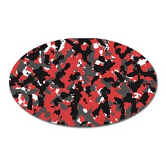 Bloodshot Camo Red Urban Initial Camouflage Oval Magnet by Mariart