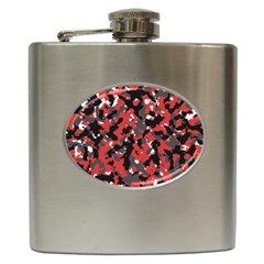 Bloodshot Camo Red Urban Initial Camouflage Hip Flask (6 Oz) by Mariart