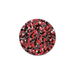 Bloodshot Camo Red Urban Initial Camouflage Golf Ball Marker by Mariart