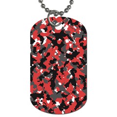 Bloodshot Camo Red Urban Initial Camouflage Dog Tag (two Sides) by Mariart