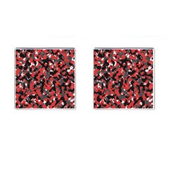 Bloodshot Camo Red Urban Initial Camouflage Cufflinks (square) by Mariart