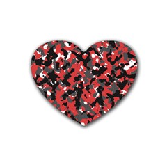 Bloodshot Camo Red Urban Initial Camouflage Heart Coaster (4 Pack)  by Mariart